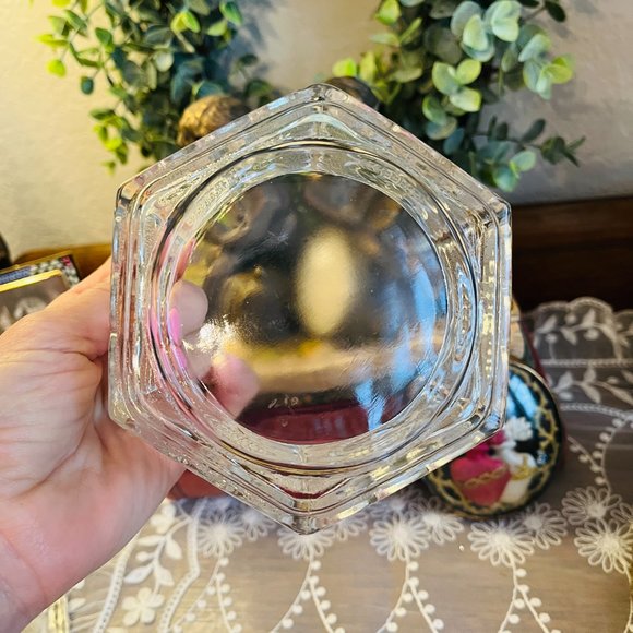 VTG Indiana Tiara Hexagonal Eagle Stars Colonial Candy Dish & Lid - Picture 6 of 6
